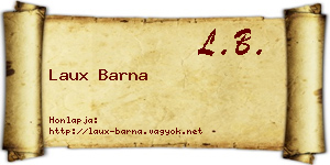 Laux Barna névjegykártya